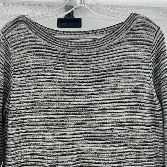 Eight Eight Eight Women's Boat Neck Mini Sweater Dress Striped Black/Multi M - Picture 2 of 8